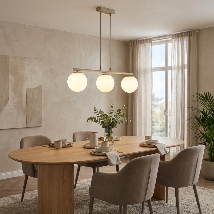 Brilagi - Lampadario a cavo MILO ECRU 3xE27/60W/230V beige/oro