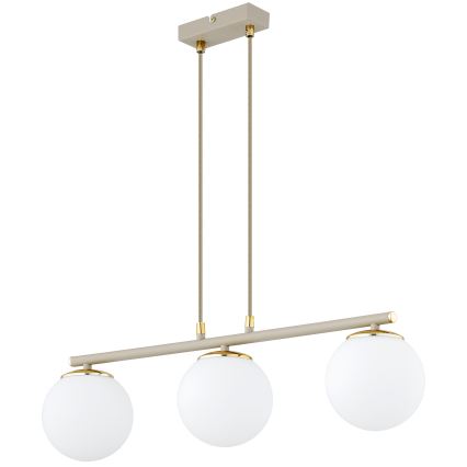 Brilagi - Lampadario a cavo MILO ECRU 3xE27/60W/230V beige/oro