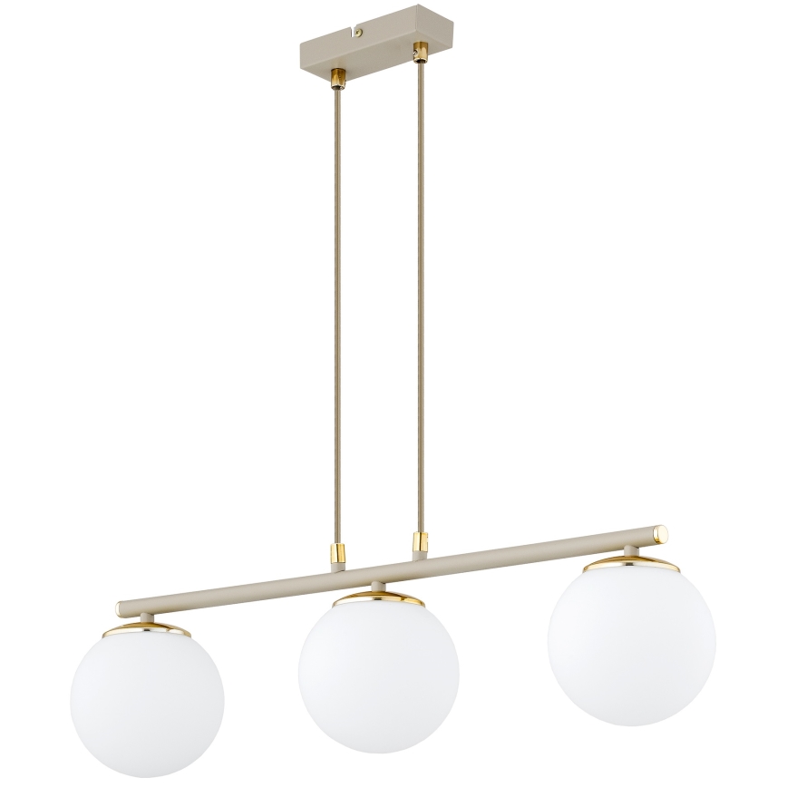 Brilagi - Lampadario a cavo MILO ECRU 3xE27/60W/230V beige/oro