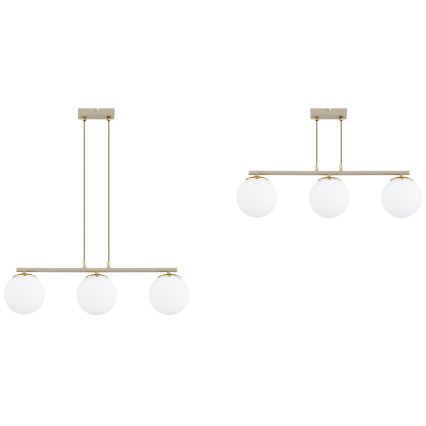 Brilagi - Lampadario a cavo MILO ECRU 3xE27/60W/230V beige/oro
