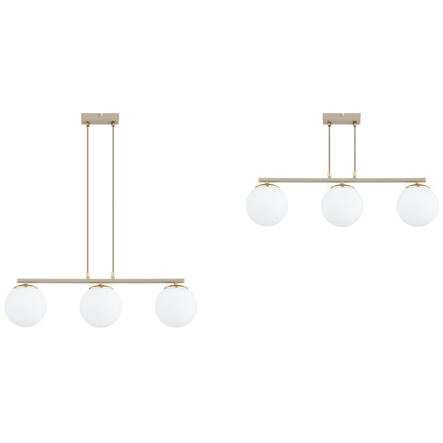 Brilagi - Lampadario a cavo MILO ECRU 3xE27/60W/230V beige/oro
