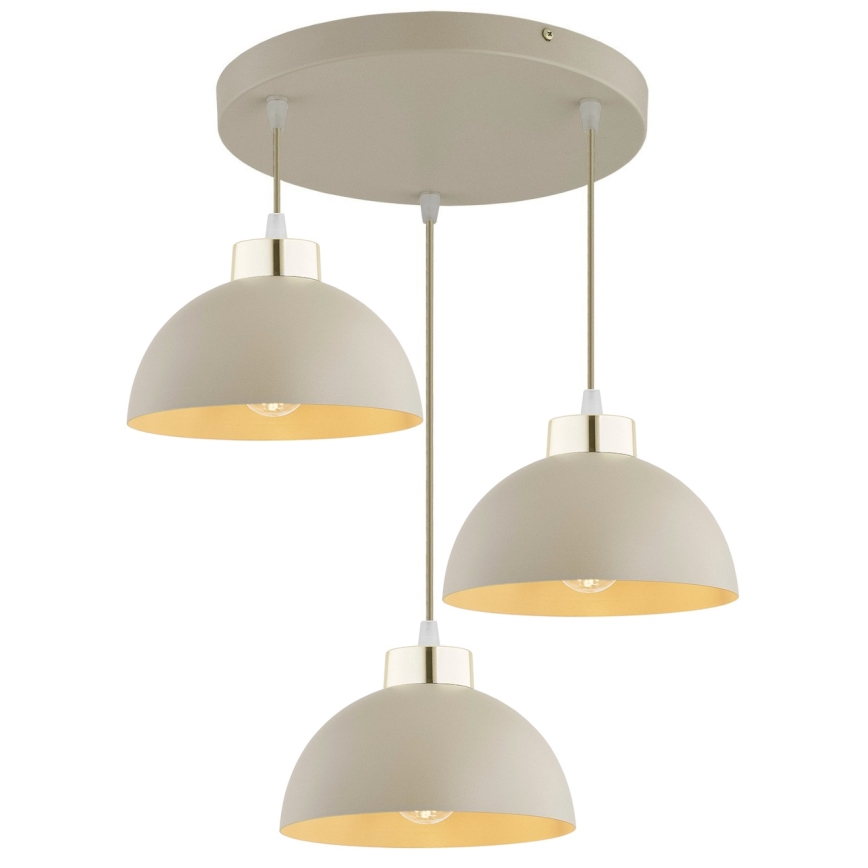 Brilagi - Lampadario a cavo MOON 3xE27/60W/230V beige/oro