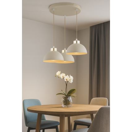 Brilagi - Lampadario a cavo MOON 3xE27/60W/230V beige/oro