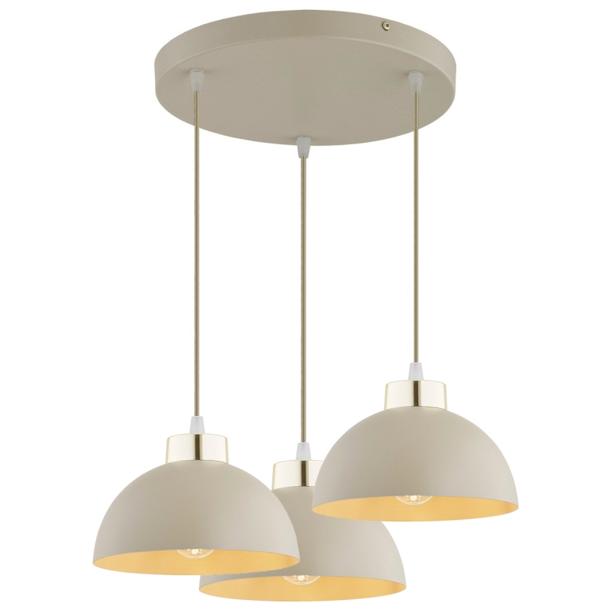 Brilagi - Lampadario a cavo MOON 3xE27/60W/230V beige/oro