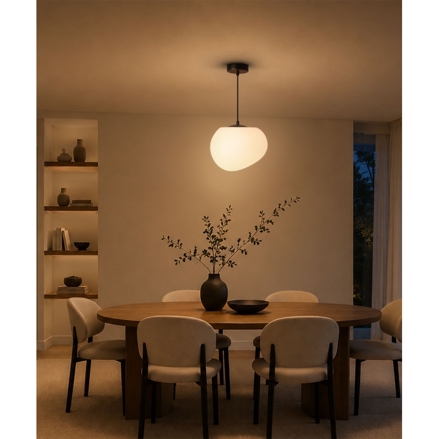 BRILAGI - Lampadario a cavo PEBBLES 1xE27/40W/230V Ø 25 cm nero