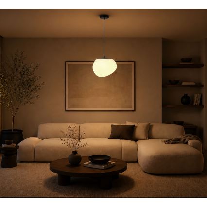 BRILAGI - Lampadario a cavo PEBBLES 1xE27/40W/230V Ø 25 cm nero