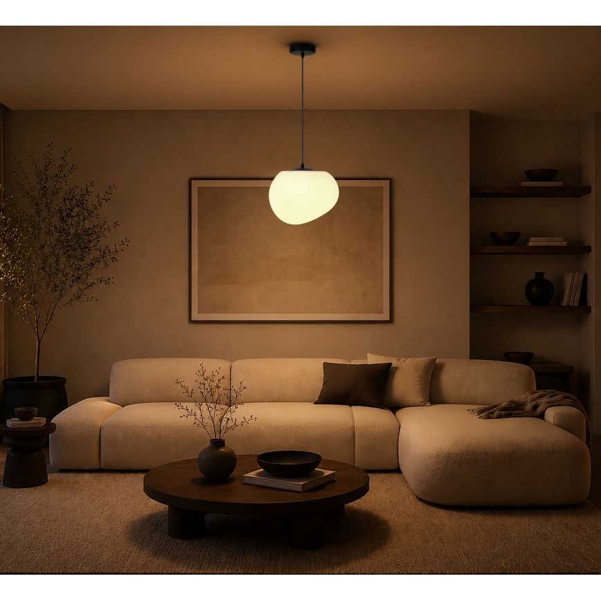 BRILAGI - Lampadario a cavo PEBBLES 1xE27/40W/230V Ø 25 cm nero