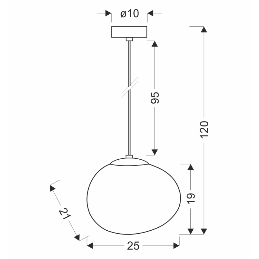 BRILAGI - Lampadario a cavo PEBBLES 1xE27/40W/230V Ø 25 cm nero
