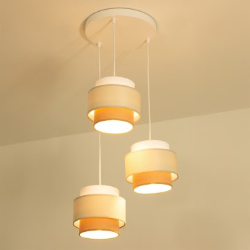 Brilagi - Lampadario a cavo RESNA 3xE27/60W/230V Ø 45 cm crema/beige