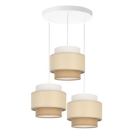 Brilagi - Lampadario a cavo RESNA 3xE27/60W/230V Ø 45 cm crema/beige