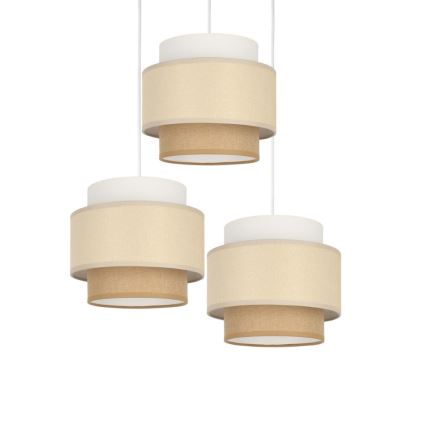 Brilagi - Lampadario a cavo RESNA 3xE27/60W/230V Ø 45 cm crema/beige
