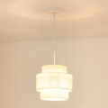 Brilagi - Lampadario a cavo SPACE YUTE 1xE27/15W/230V diam. 25 cm crema/bianco