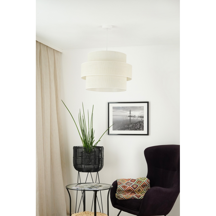 Brilagi - Lampadario a cavo SPACE YUTE 1xE27/15W/230V diam. 50 cm crema/bianco
