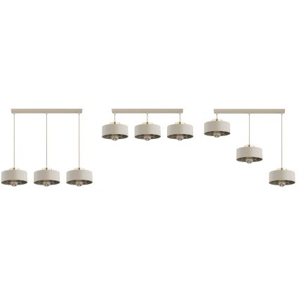 Brilagi - Lampadario a cavo SPRING 3xE27/60W/230V beige/oro