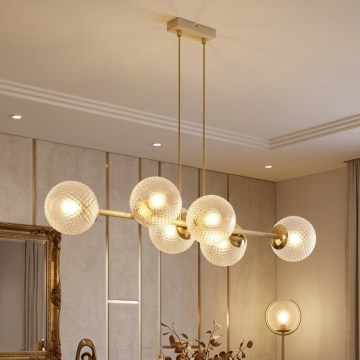 Brilagi - Lampadario a cavo STELLA 6xE27/60W/230V beige/oro
