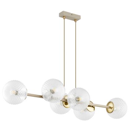 Brilagi - Lampadario a cavo STELLA 6xE27/60W/230V beige/oro