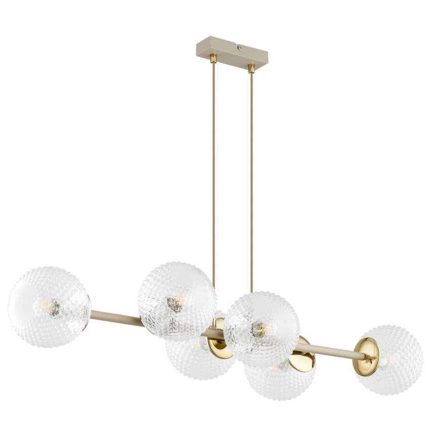 Brilagi - Lampadario a cavo STELLA 6xE27/60W/230V beige/oro