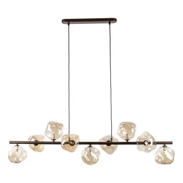 Brilagi - Lampadario a cavo VULCANO 9xG9/8W/230V marrone/beige fumé