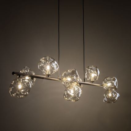 Brilagi - Lampadario a cavo VULCANO 9xG9/8W/230V marrone/beige fumé