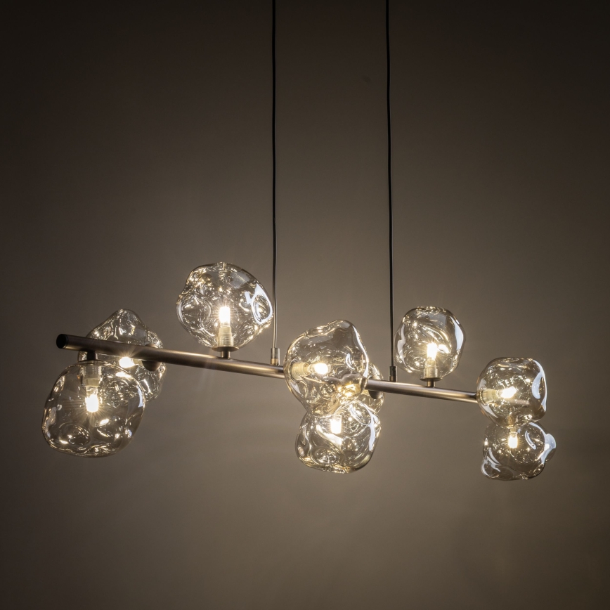 Brilagi - Lampadario a cavo VULCANO 9xG9/8W/230V marrone/beige fumé