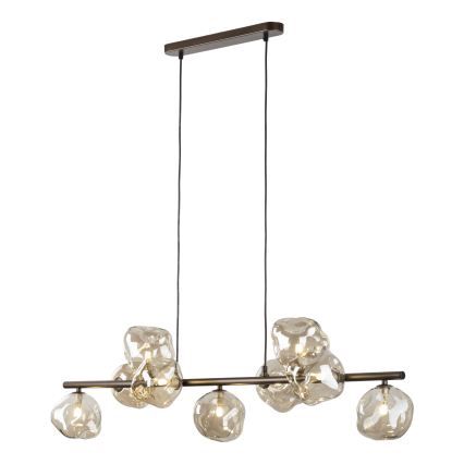 Brilagi - Lampadario a cavo VULCANO 9xG9/8W/230V marrone/beige fumé