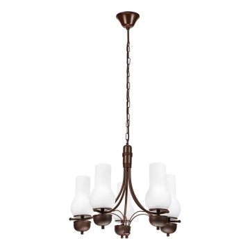 Brilagi - Lampadario a LED a catena COTTAGE 5xE14/40W/230V rovere/bianco