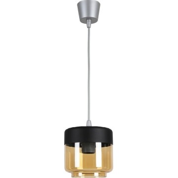 Brilagi - Lampadario a LED a sospensione con cavo RETRO GLASS 1xE27/60W/230V Ø 14 cm argento/beige fumé/nero