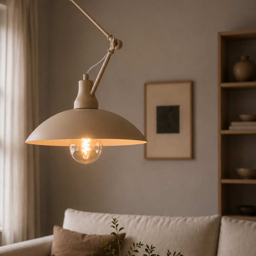 BRILAGI - Lampadario a LED regolabile su asta IRONBEAM 1xE27/60W/230V beige