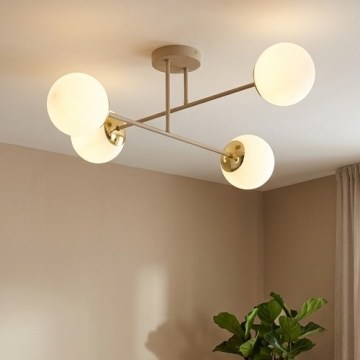 Brilagi - Lampadario a montaggio superficiale 4xE27/60W/230V beige/oro