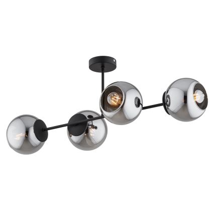 BRILAGI - Lampadario a montaggio superficiale DIOR 4xE27/60W/230V nero/grigio fumé