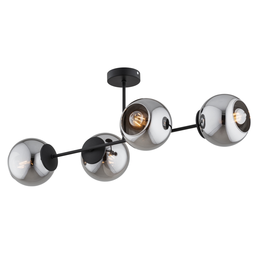 BRILAGI - Lampadario a montaggio superficiale DIOR 4xE27/60W/230V nero/grigio fumé