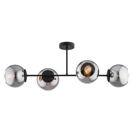 BRILAGI - Lampadario a montaggio superficiale DIOR 4xE27/60W/230V nero/grigio fumé