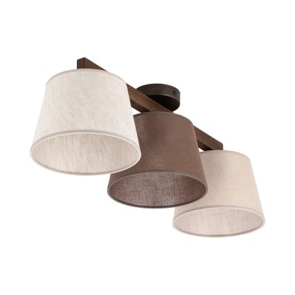 Brilagi - Lampadario a montaggio superficiale LATTE SABIA 3xE27/15W/230V pino/mix