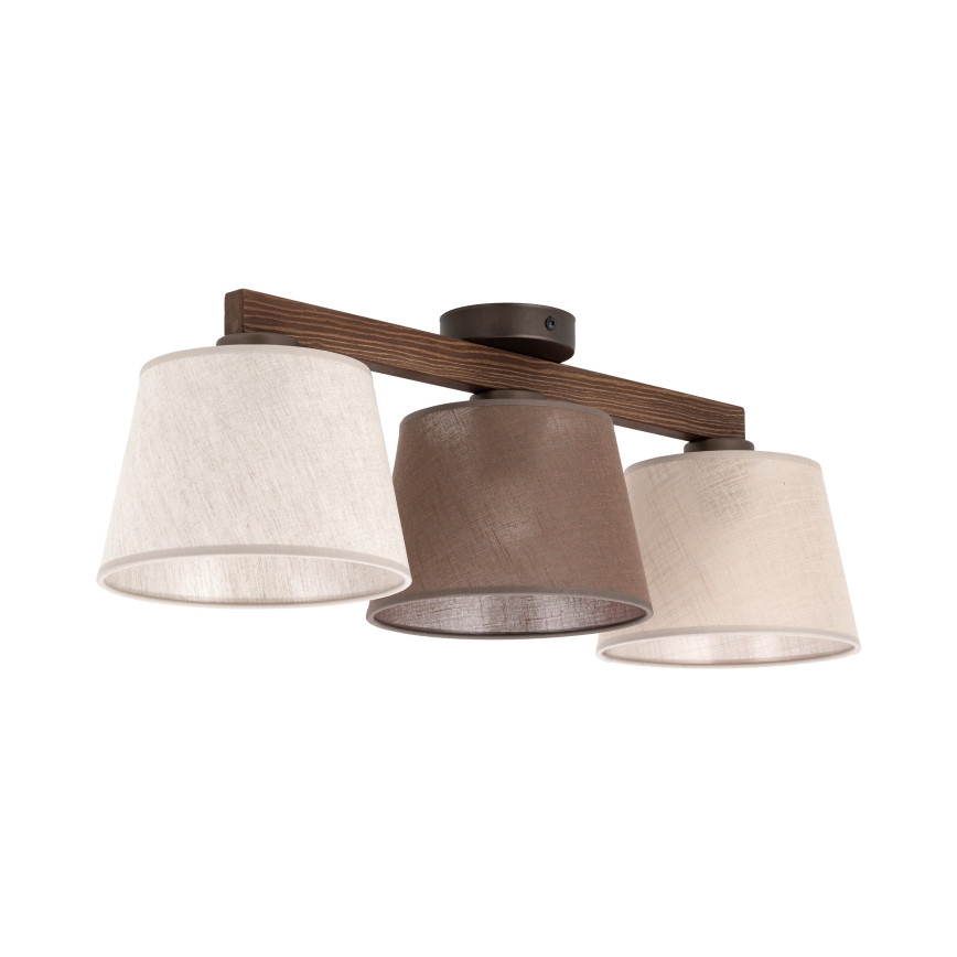 Brilagi - Lampadario a montaggio superficiale LATTE SABIA 3xE27/15W/230V pino/mix