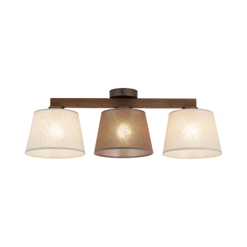Brilagi - Lampadario a montaggio superficiale LATTE SABIA 3xE27/60W/230V pino/mix