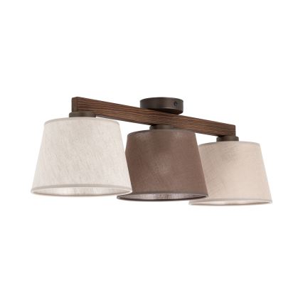 Brilagi - Lampadario a montaggio superficiale LATTE SABIA 3xE27/60W/230V pino/mix