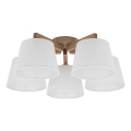 Brilagi - Lampadario a montaggio superficiale LATTE SABIA 5xE27/15W/230V pino/bianco