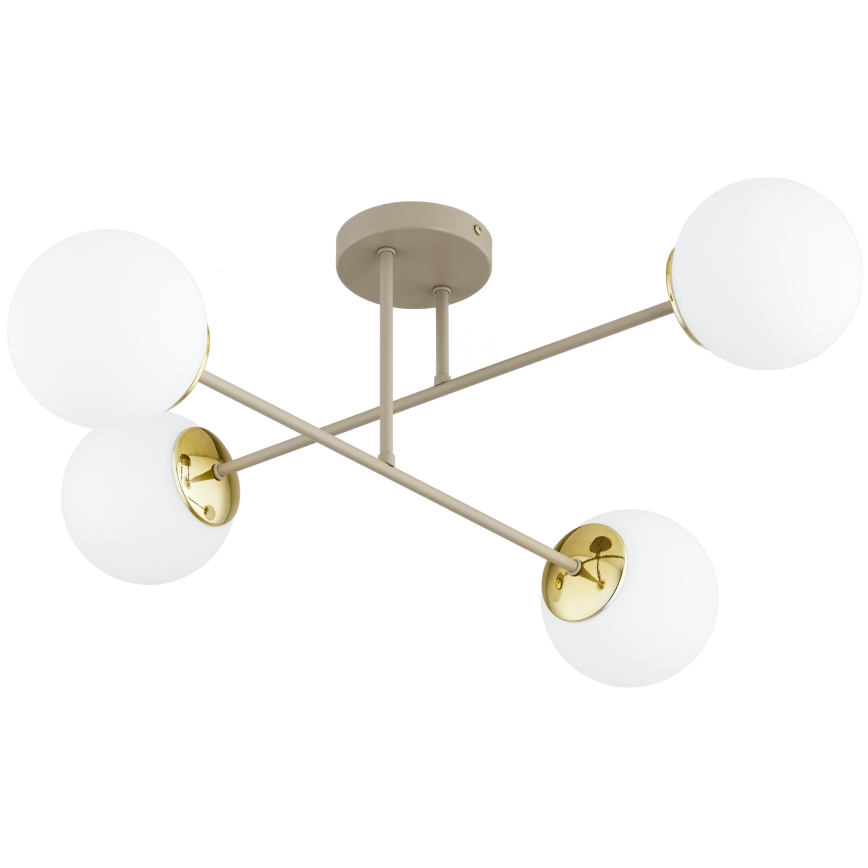 Brilagi - Lampadario a montaggio superficiale MILO ECRU 4xE27/60W/230V beige/oro