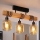 Brilagi - Lampadario a montaggio superficiale WOOD GLASS 3xE27/60W/230V pino/nero/marrone fumé
