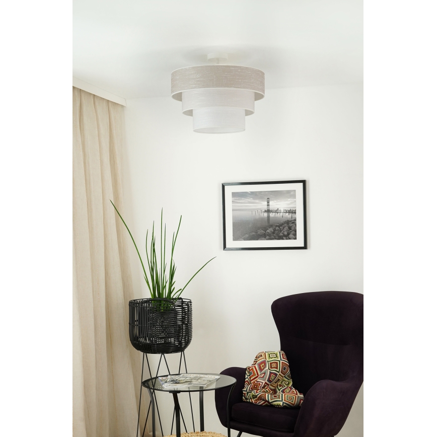 Brilagi - Lampadario a plafone ALASKA LUNETA 1xE27/15W/230V diametro 45 cm grigio/color crema