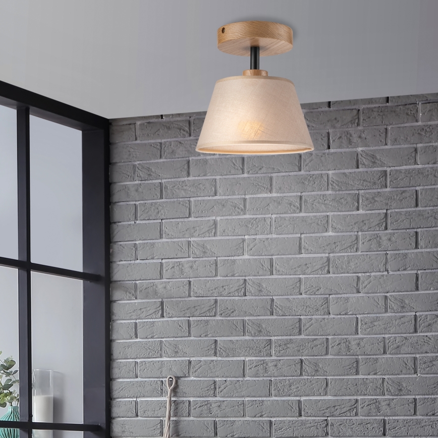 Brilagi - Lampadario a plafone ANTHONY 1xE14/60W/230V quercia/beige