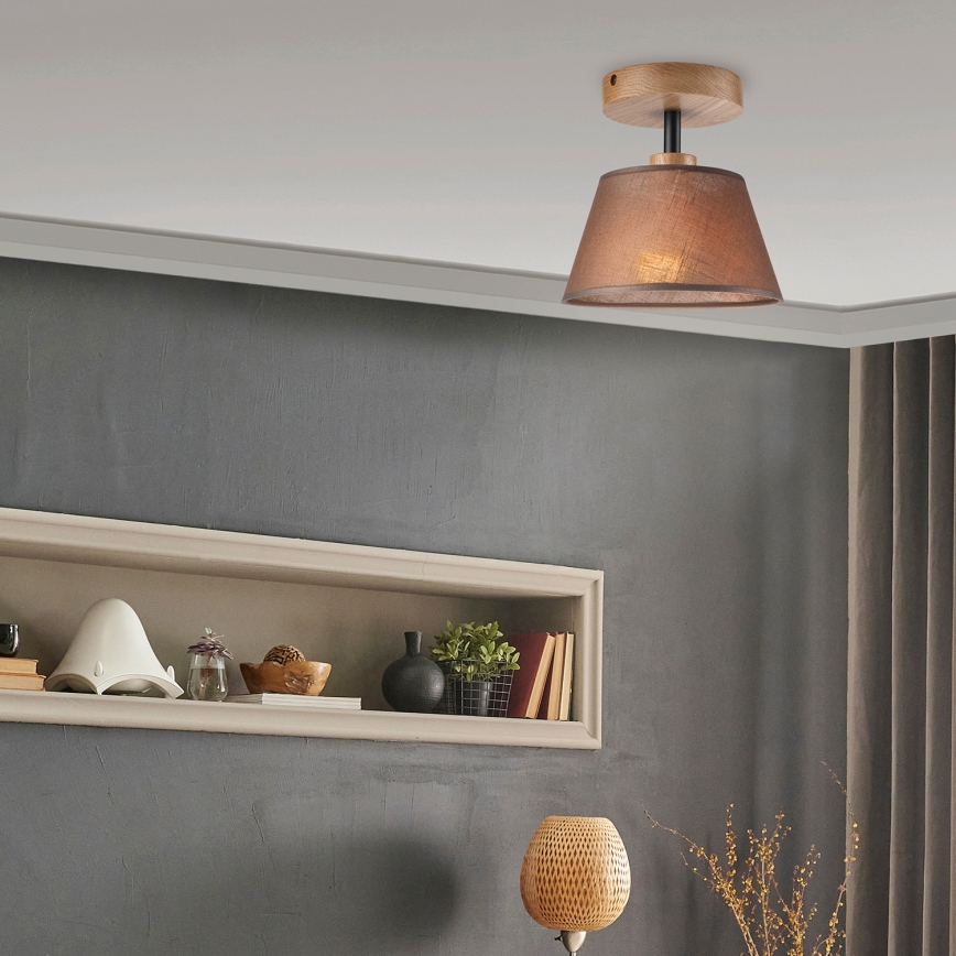 Brilagi - Lampadario a plafone ANTHONY 1xE14/60W/230V quercia/marrone