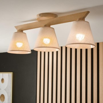 Brilagi - Lampadario a plafone ANTHONY 3xE14/40W/230V quercia/beige
