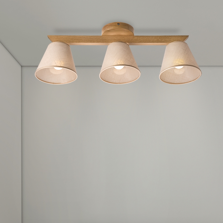 Brilagi - Lampadario a plafone ANTHONY 3xE14/40W/230V quercia/beige