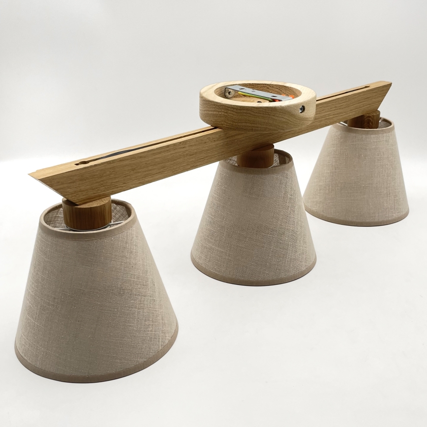 Brilagi - Lampadario a plafone ANTHONY 3xE14/40W/230V quercia/beige