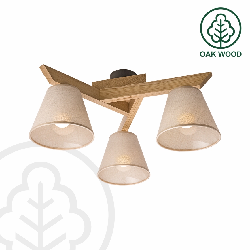 Brilagi - Lampadario a plafone ANTHONY 3xE14/40W/230V quercia/beige