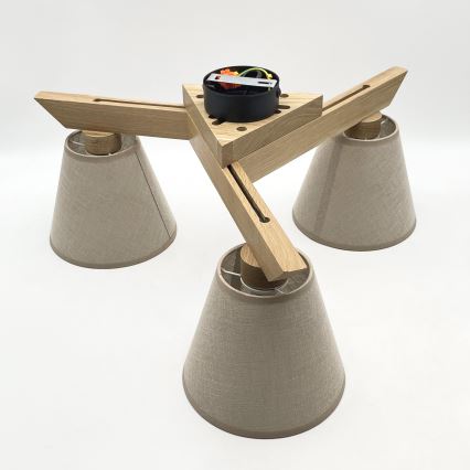 Brilagi - Lampadario a plafone ANTHONY 3xE14/40W/230V quercia/beige