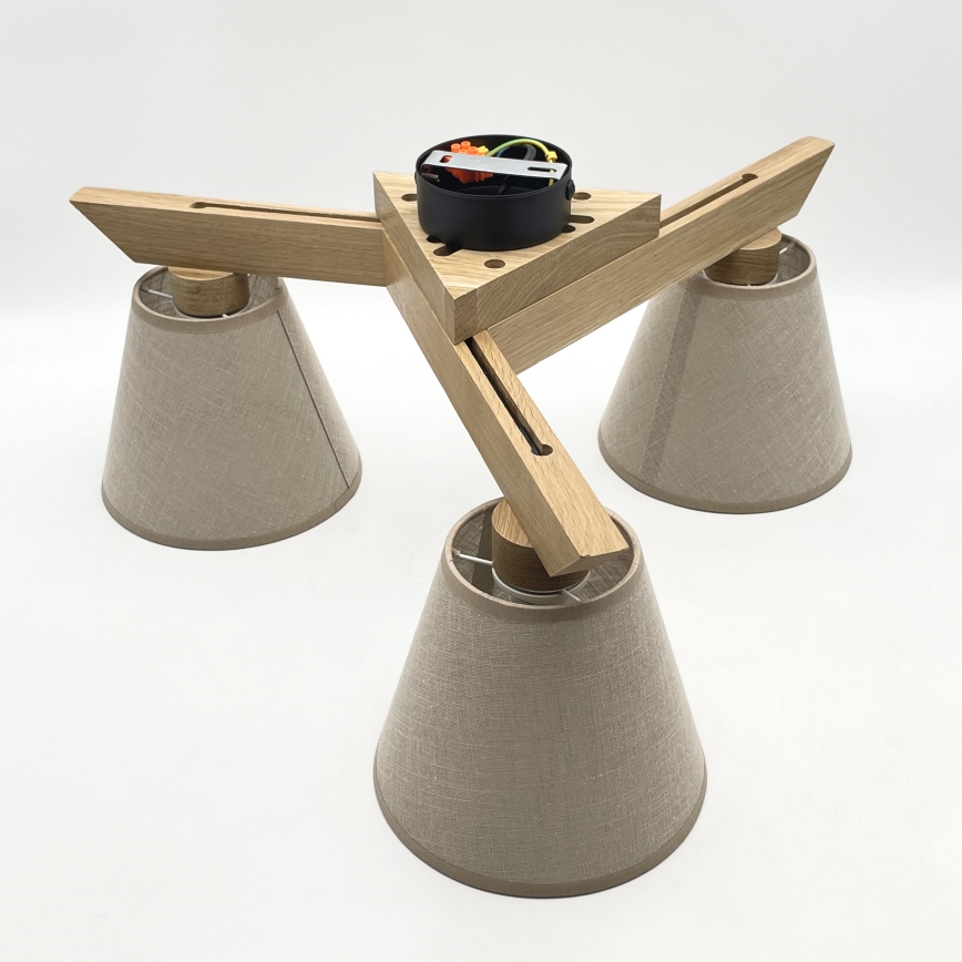 Brilagi - Lampadario a plafone ANTHONY 3xE14/40W/230V quercia/beige