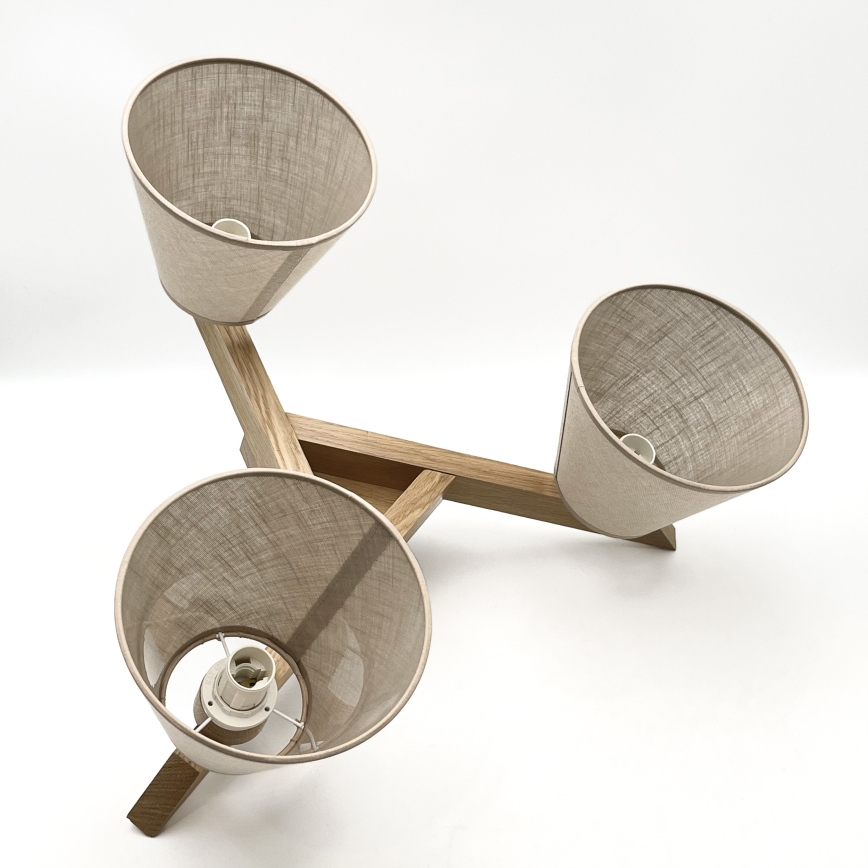Brilagi - Lampadario a plafone ANTHONY 3xE14/40W/230V quercia/beige