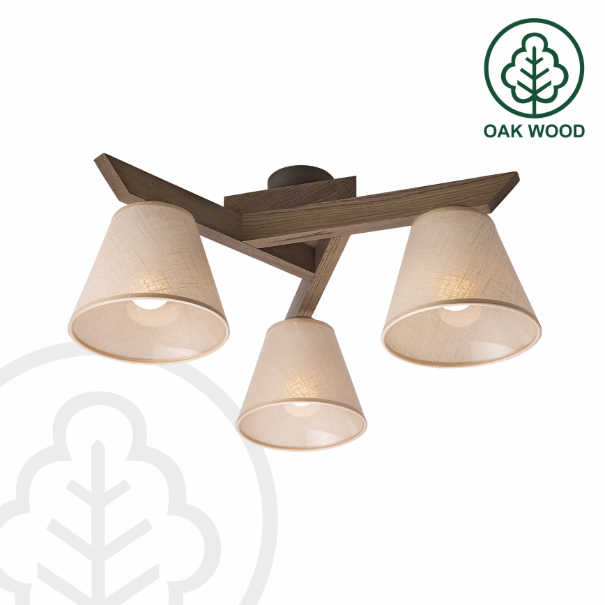 Brilagi - Lampadario a plafone ANTHONY 3xE14/40W/230V quercia/beige